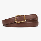 The Amelia Belt Classic, Brown strap, Gold buckle