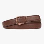 The Amelia Belt Classic, Brown strap, Rose Gold buckle