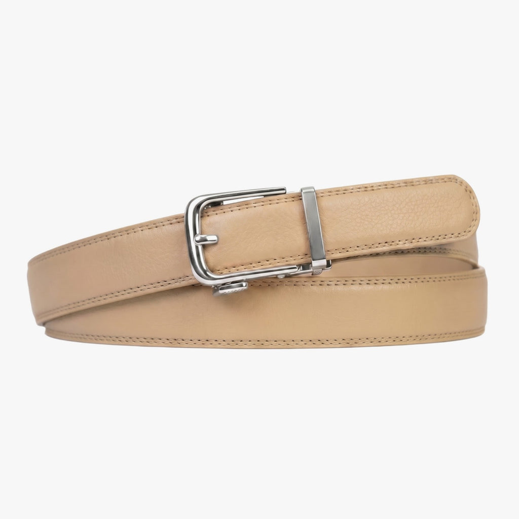 Classic Belt - Beige — hole-free leather belt