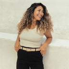 Classic Belt - Beige — hole-free leather belt