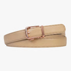 The Amelia Belt Classic, Beige strap, Rose Gold buckle