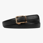 The Amelia Belt Classic, Black strap, Gold buckle