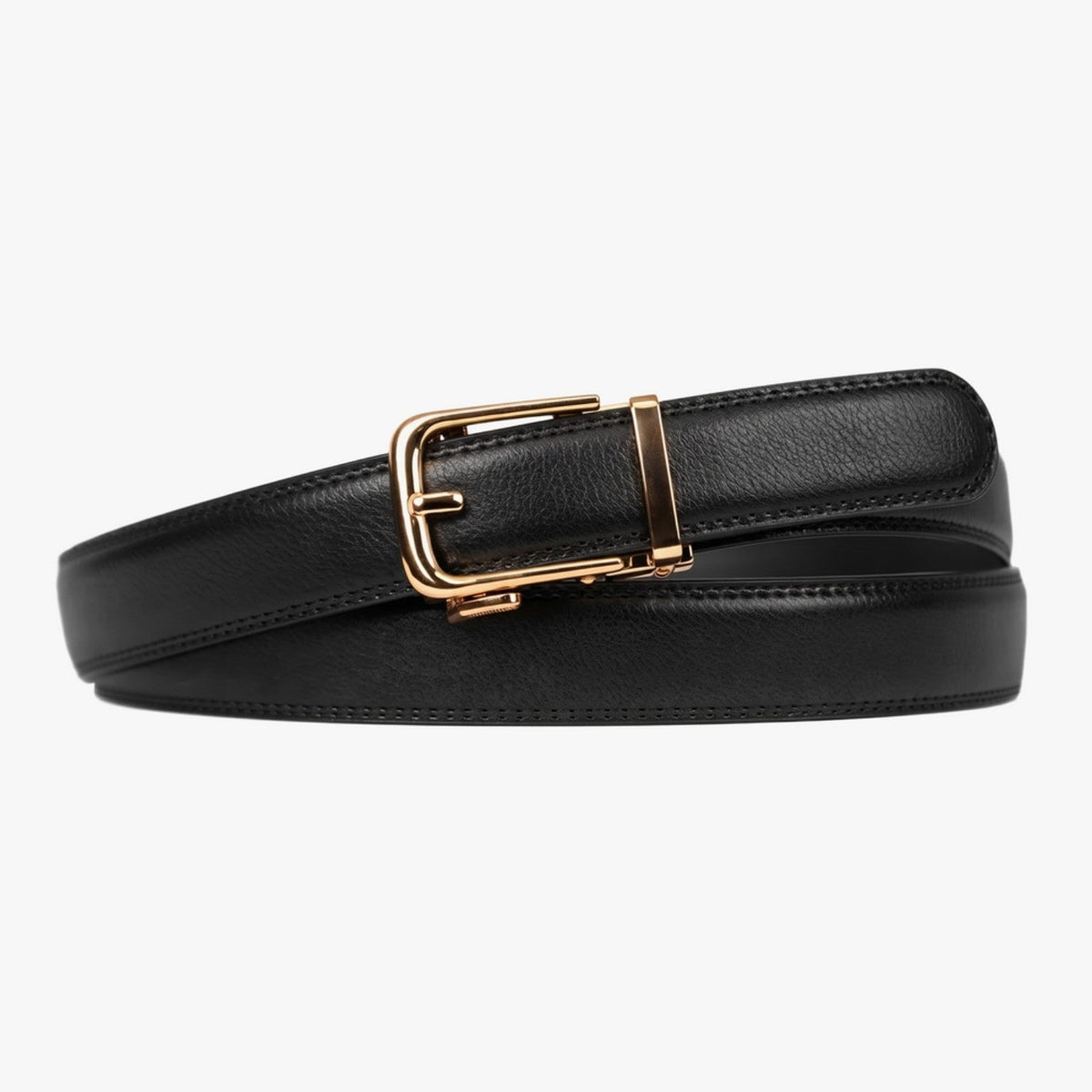 The Amelia Belt Classic, Black strap, Gold buckle