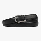 The Amelia Belt Classic, Black strap, Silver buckle