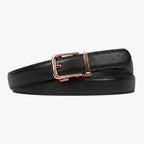 The Amelia Belt Classic, Black strap, Rose Gold buckle
