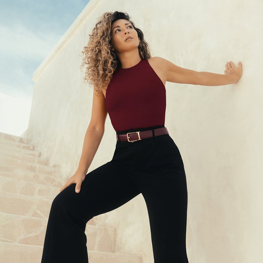 Classic Belt - Bordeaux — hole-free leather belt