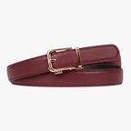 The Amelia Belt Classic, Bordeaux strap, Rose Gold buckle