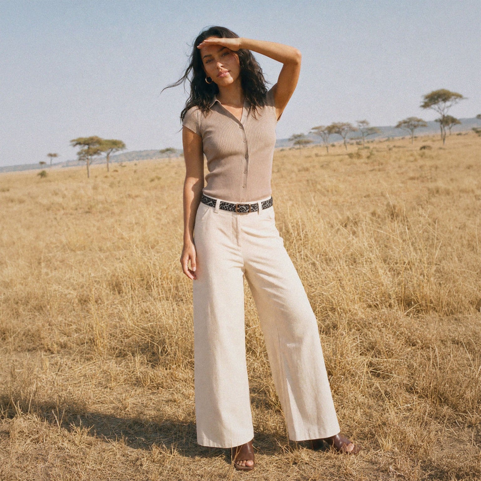 Classic Belt - Leopard Snow — hole-free leather belt