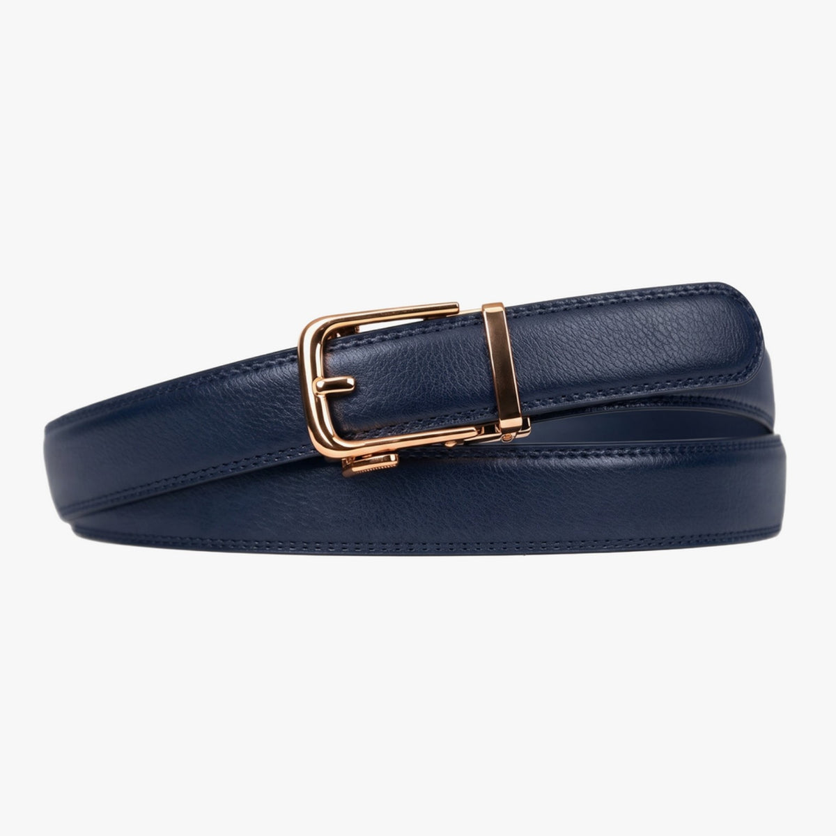 Classic Belt - Navy — hole-free leather belt