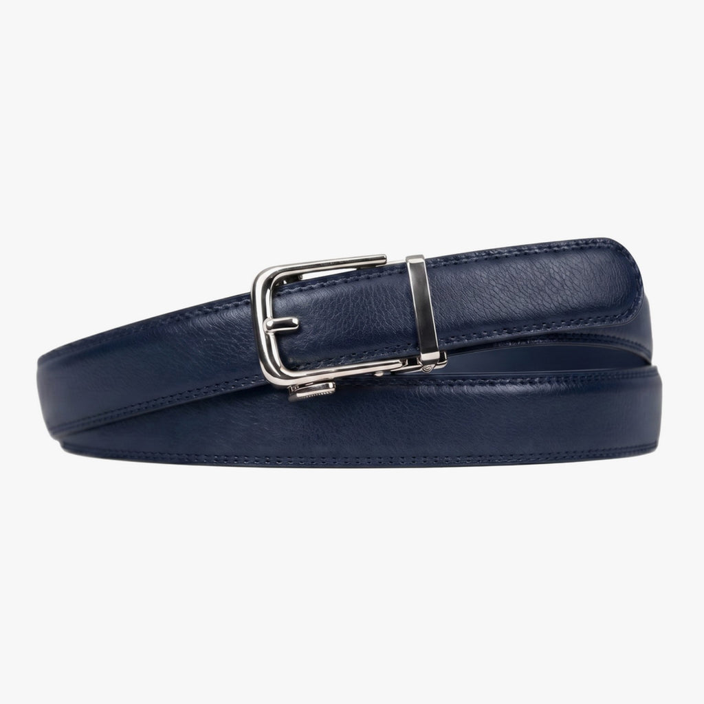 Classic Belt - Navy — hole-free leather belt