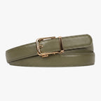 The Amelia Belt Classic, Olive strap, Gold buckle