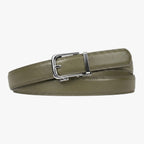 The Amelia Belt Classic, Olive strap, Silver buckle
