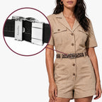 Leopard Belt - Tan — hole-free leather belt