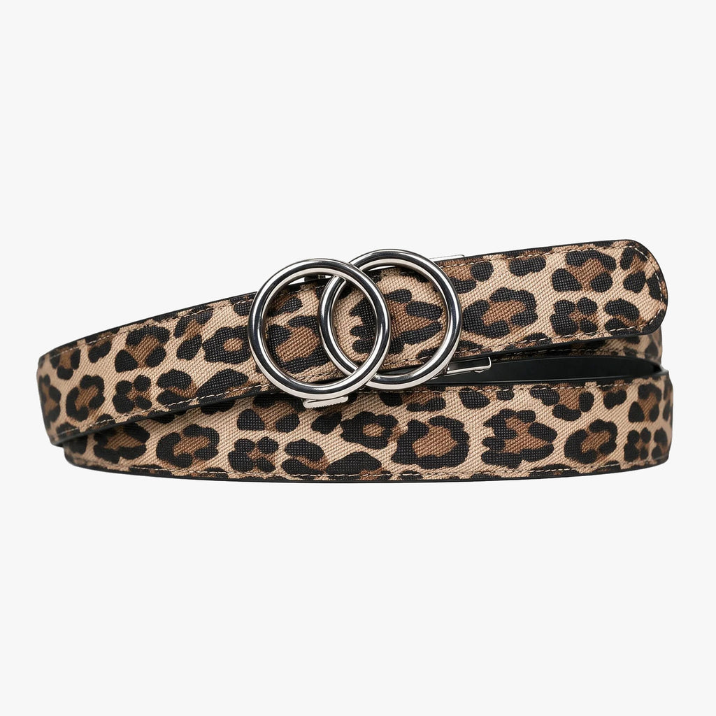 Leopard Belt - Tan — hole-free leather belt