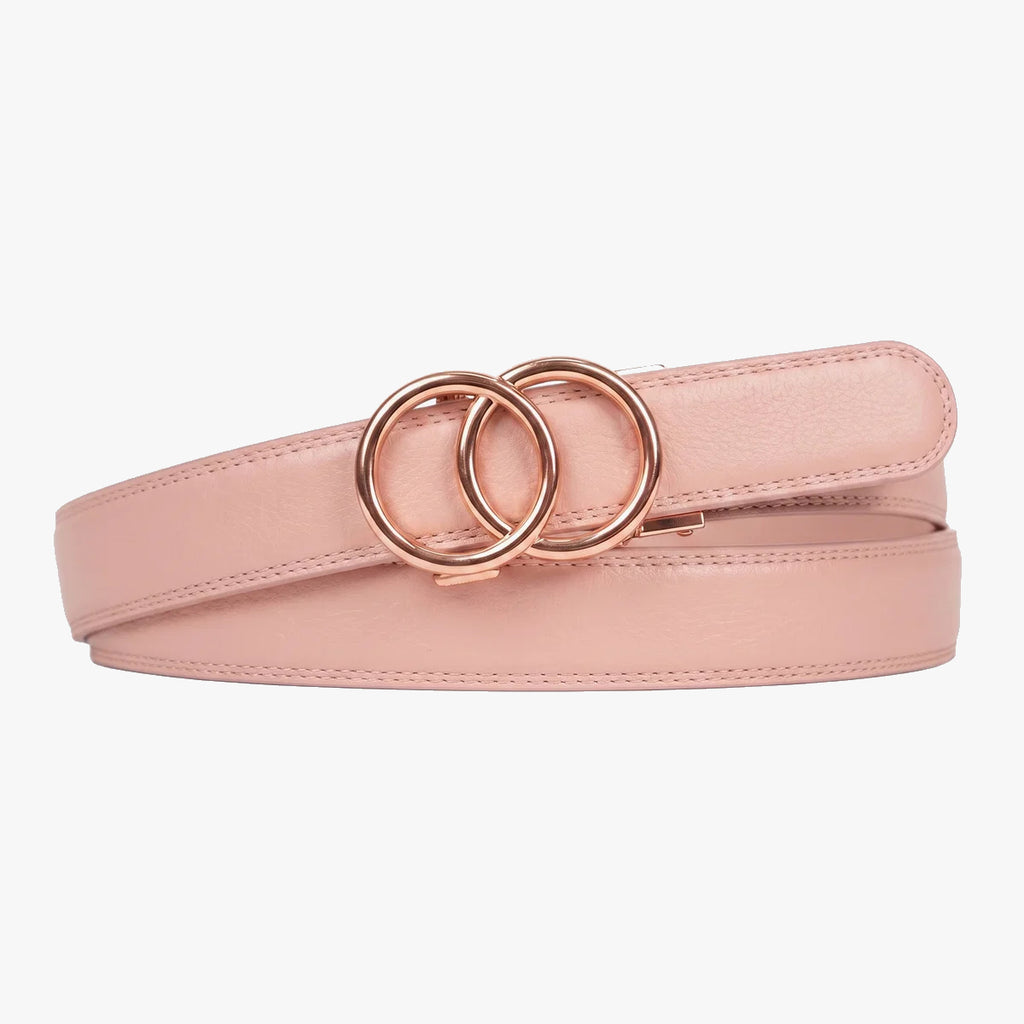Modern Belt - Blush — hole-free leather belt