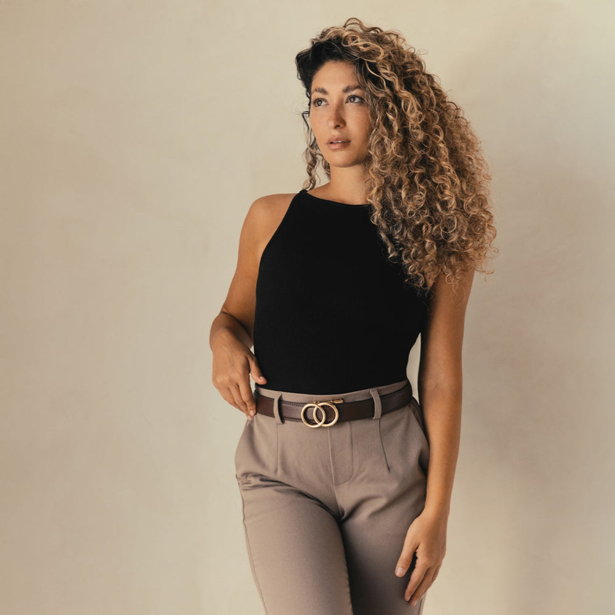 Modern Belt - Brown — hole-free leather belt
