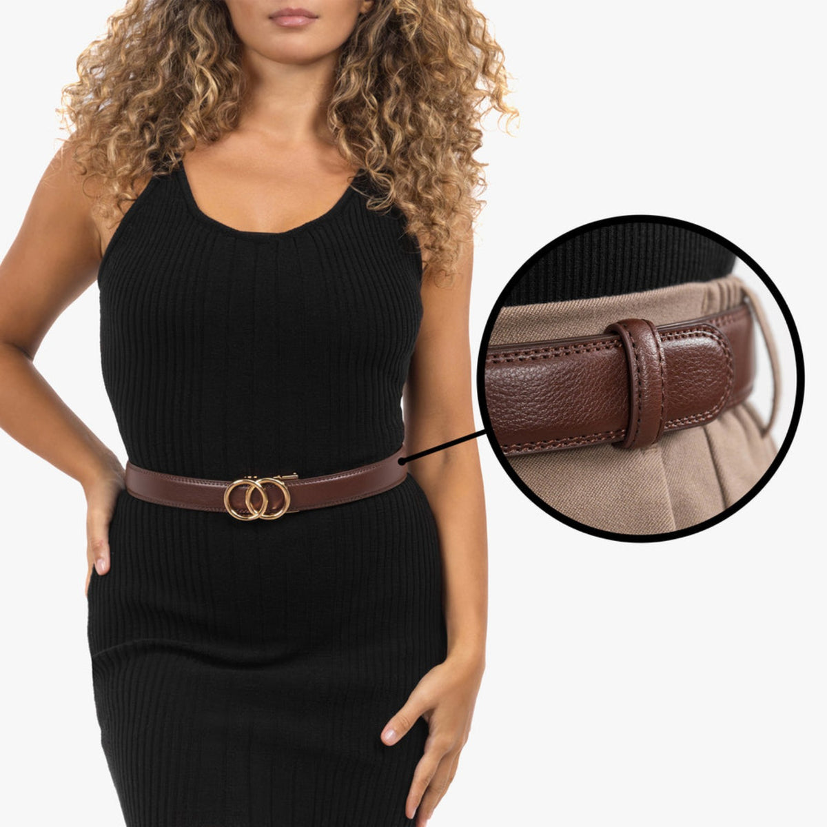 Modern Belt - Brown — hole-free leather belt
