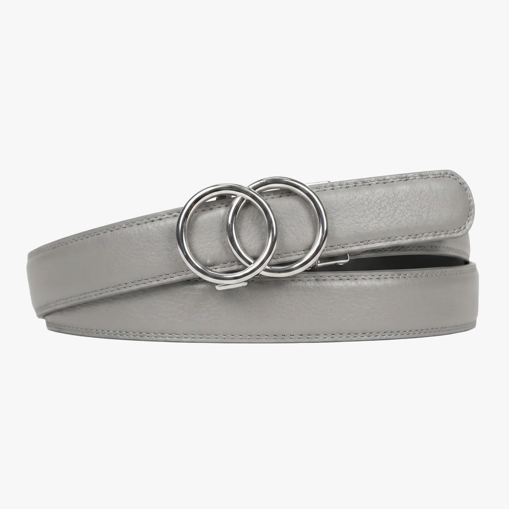 Modern Belt - Grey — hole-free leather belt