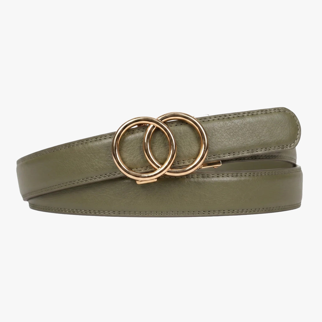 Modern Belt - Olive — hole-free leather belt