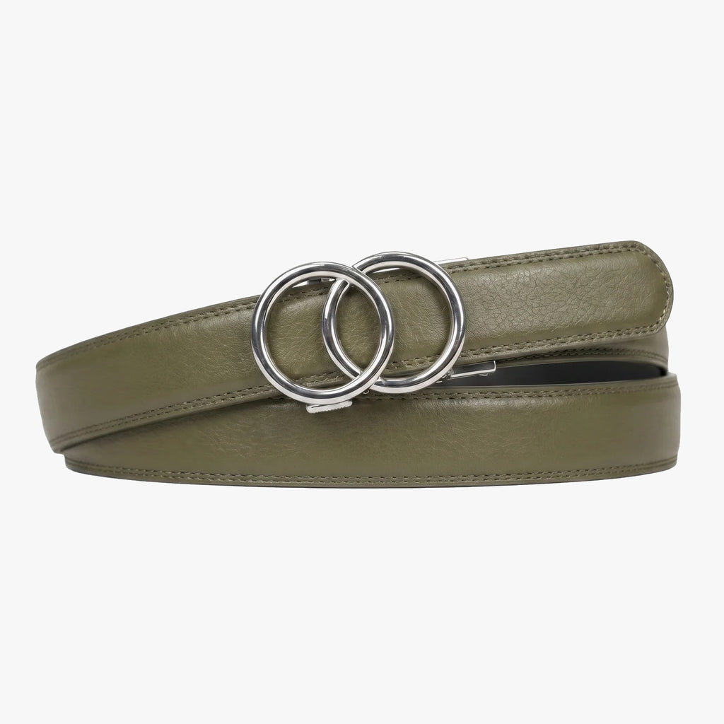 Modern Belt - Olive — hole-free leather belt
