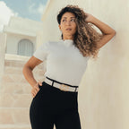 Modern Belt - White — hole-free leather belt