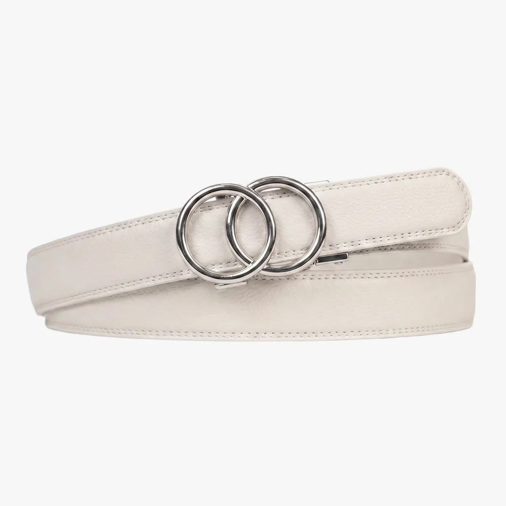 Modern Belt - White — hole-free leather belt
